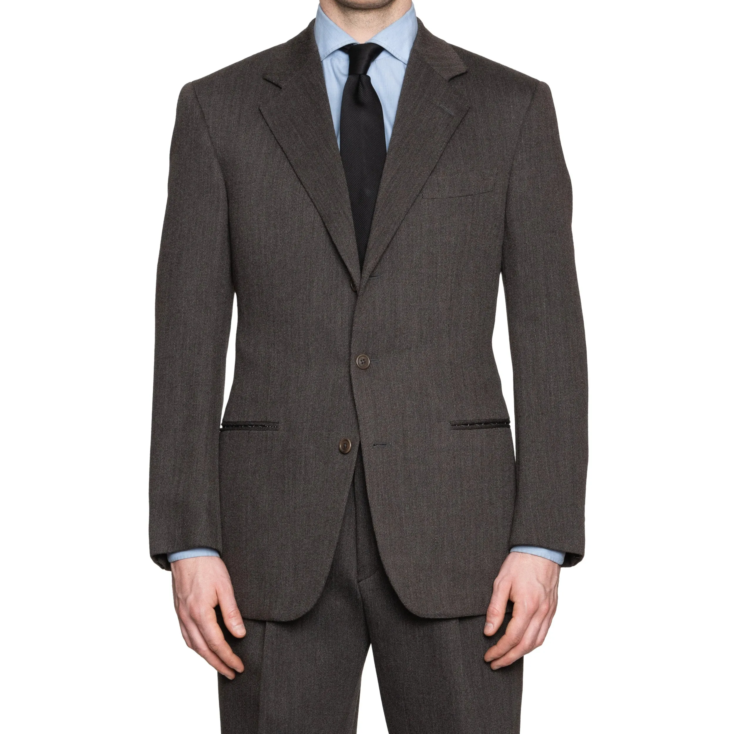 CORSOCHIARO by CASTANGIA Dark Brown Wool Suit EU 50 NEW US 40