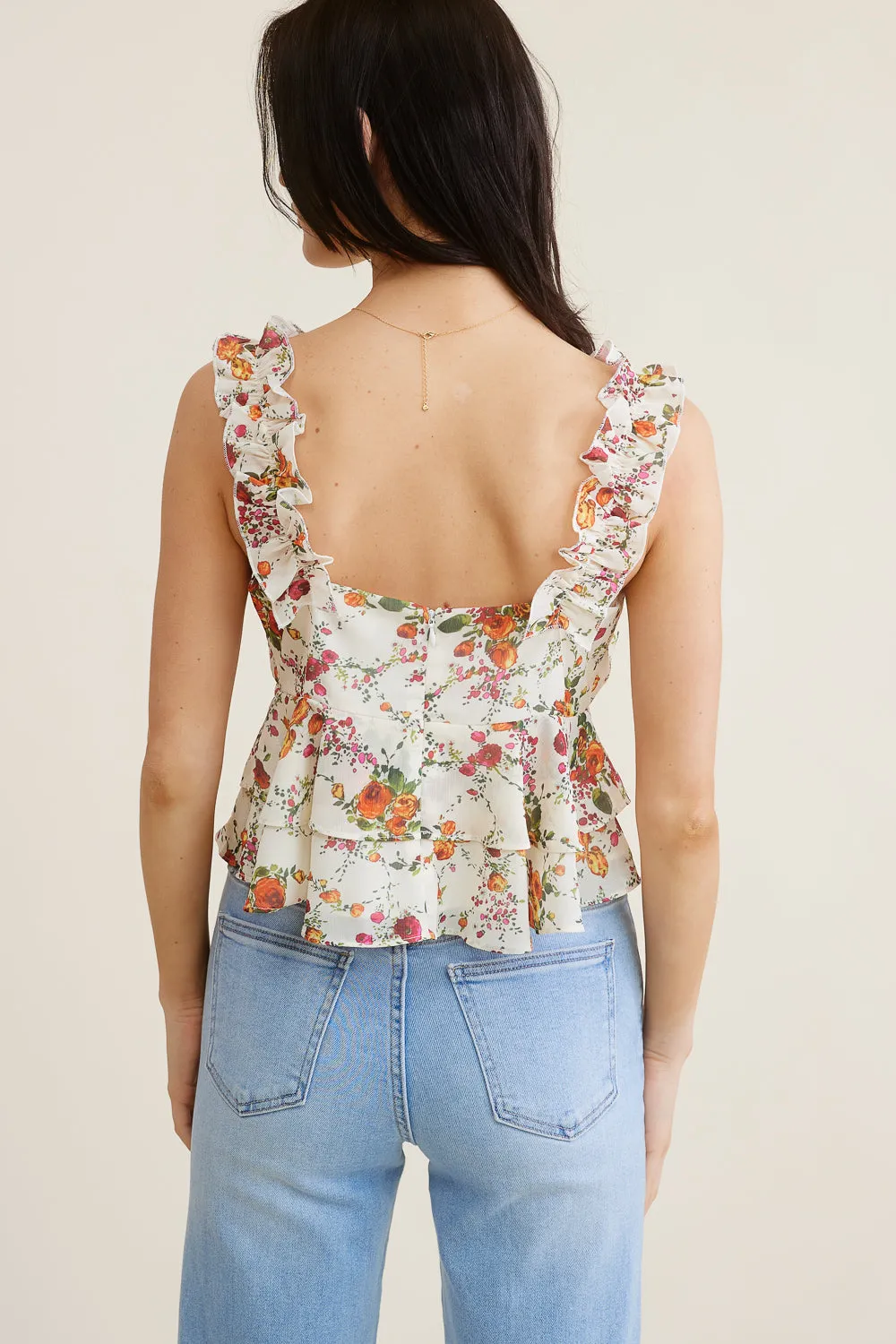 Cream Floral Blouse