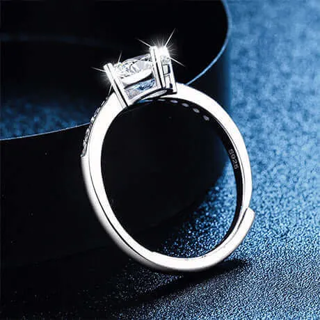 Crown Moissanite Adjustable Open-ended Ring