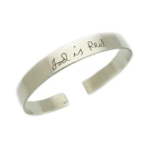 Custom Handwriting Sterling Silver Bracelet