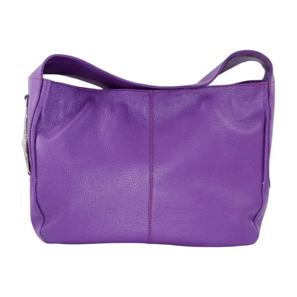 Ditomo Purple Leather Shoulder Handbag Bit Detail