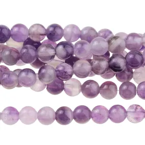 Dog Teeth Amethyst 4mm Round 8-Inch