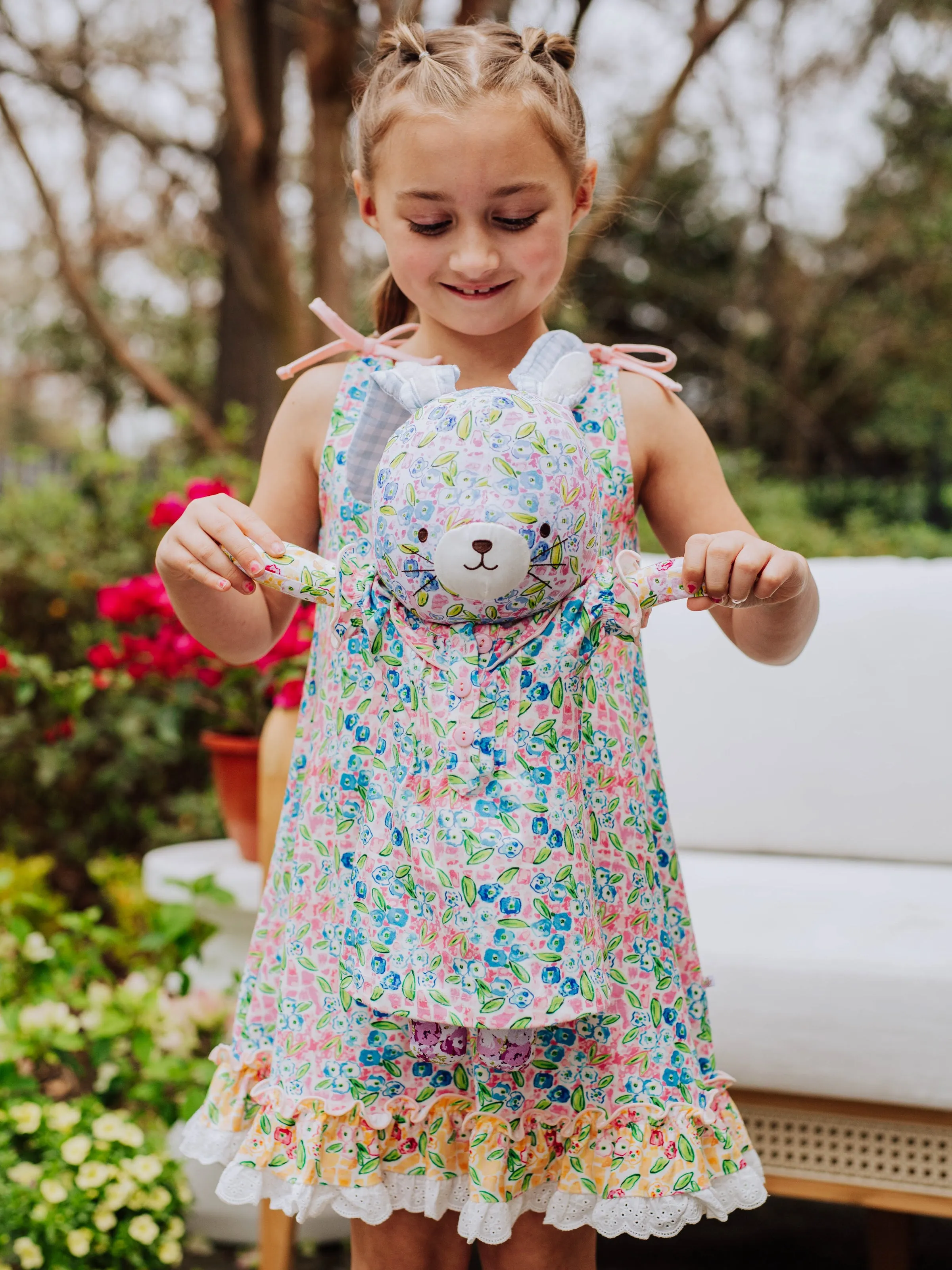 Doll Ruffled Play Dress - Spring Blues