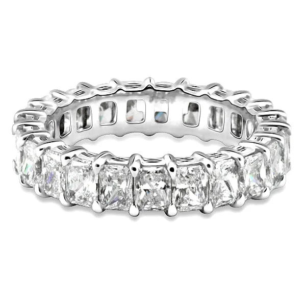 EMMY 3-4 Carat Radiant Cut Diamond Eternity Band in Platinum 15 pointer By Mike Nekta SIZE 4-9