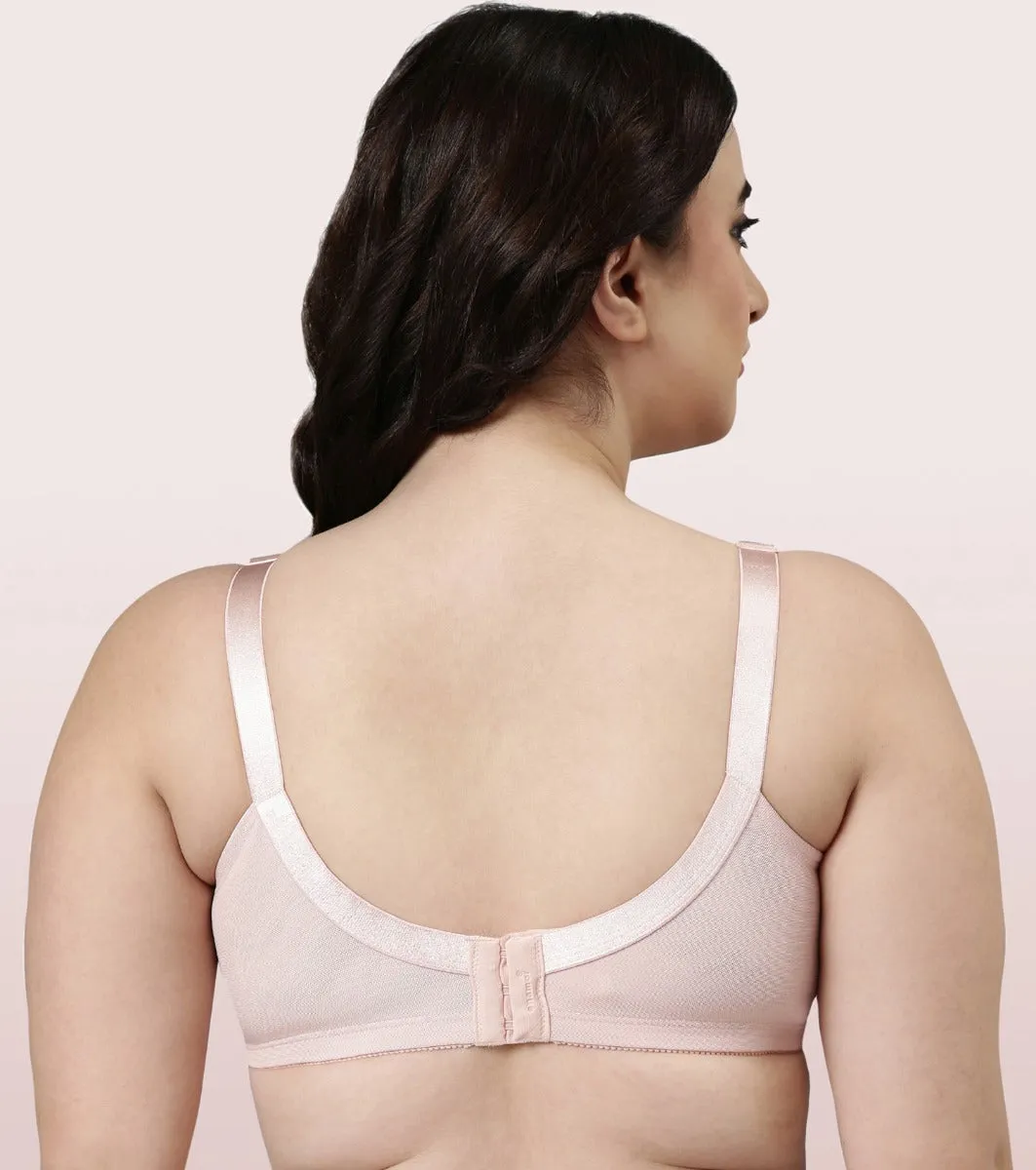 Enamor Body Transform F096 Ultimate Curve Support Bra for Women- Full Coverage, Non Padded and Wirefree - Pearl