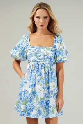 Floral Pleated Babydoll Dress