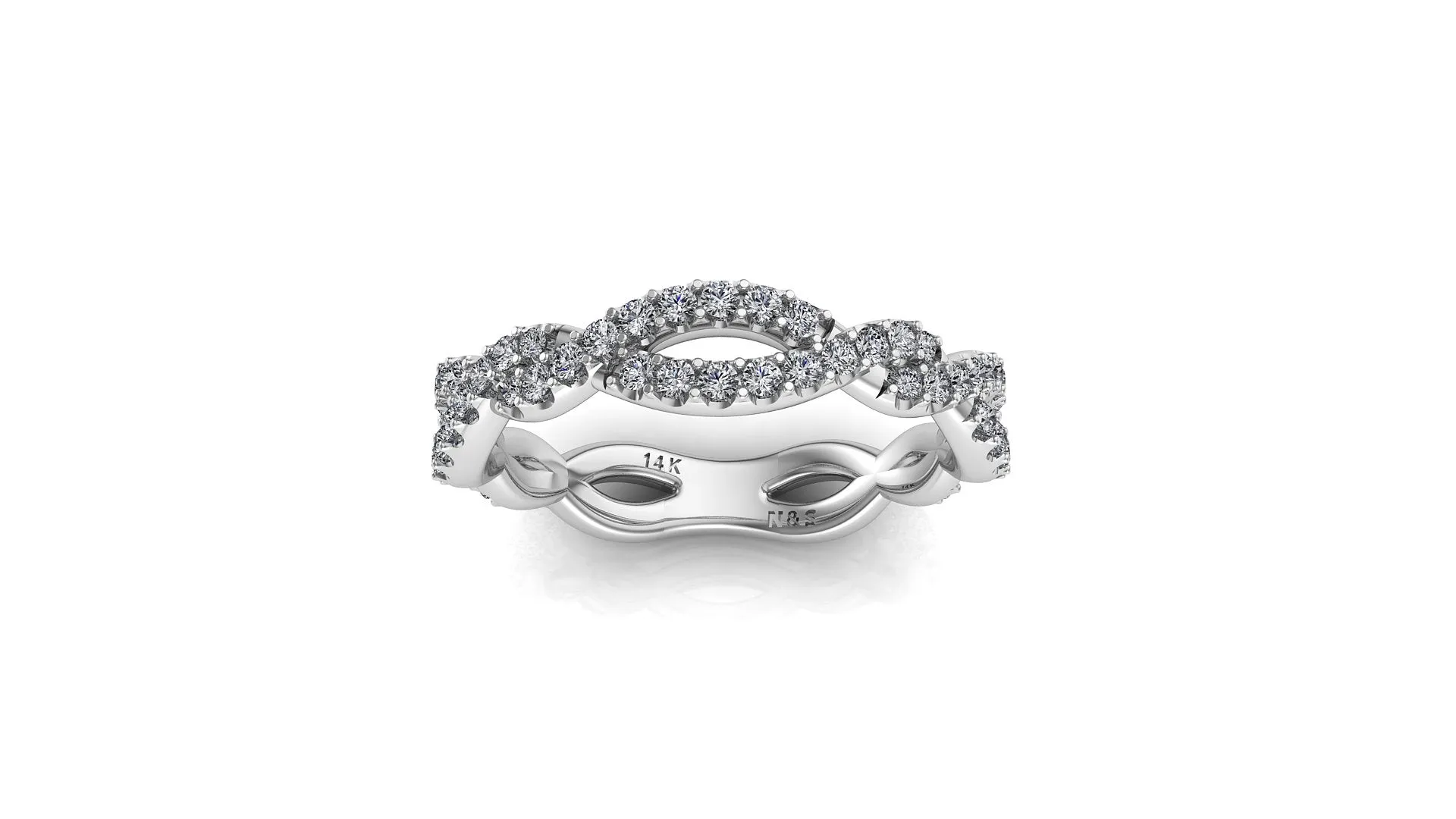 Full Twist Eternity Infinity Diamond Anniversary Wedding Band 0.60 ct tw Round-cut 14K Gold BAN074