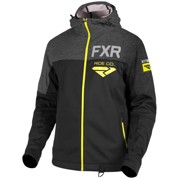 FXR Hydrogen Softshell Hoody Black HiVis