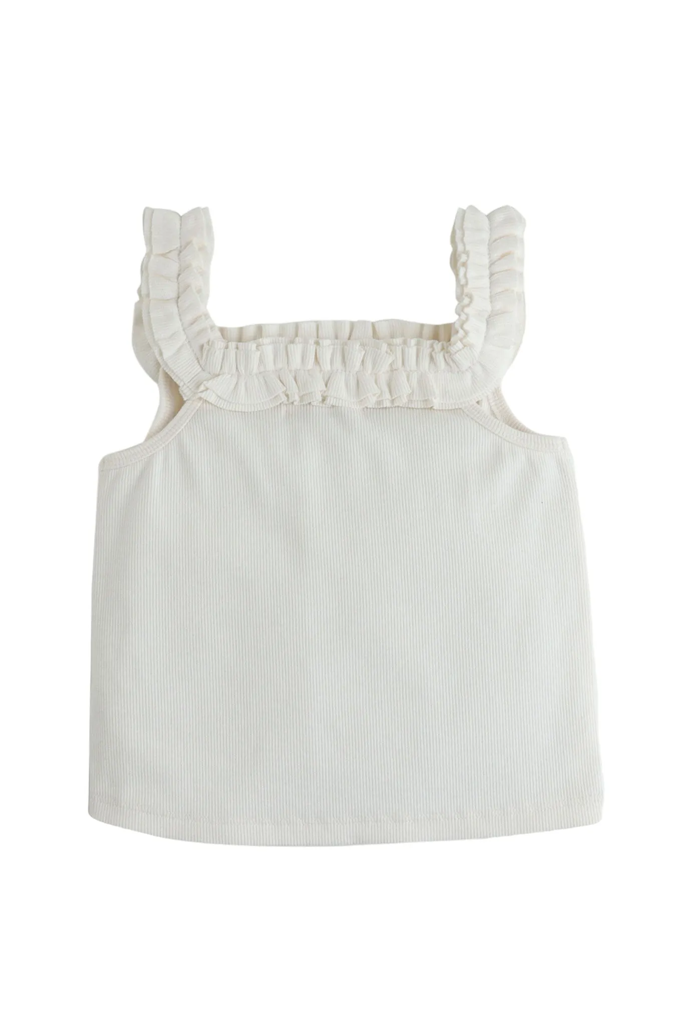 Gingersnaps Ruffle Ribbed Knit Sleeveless Top