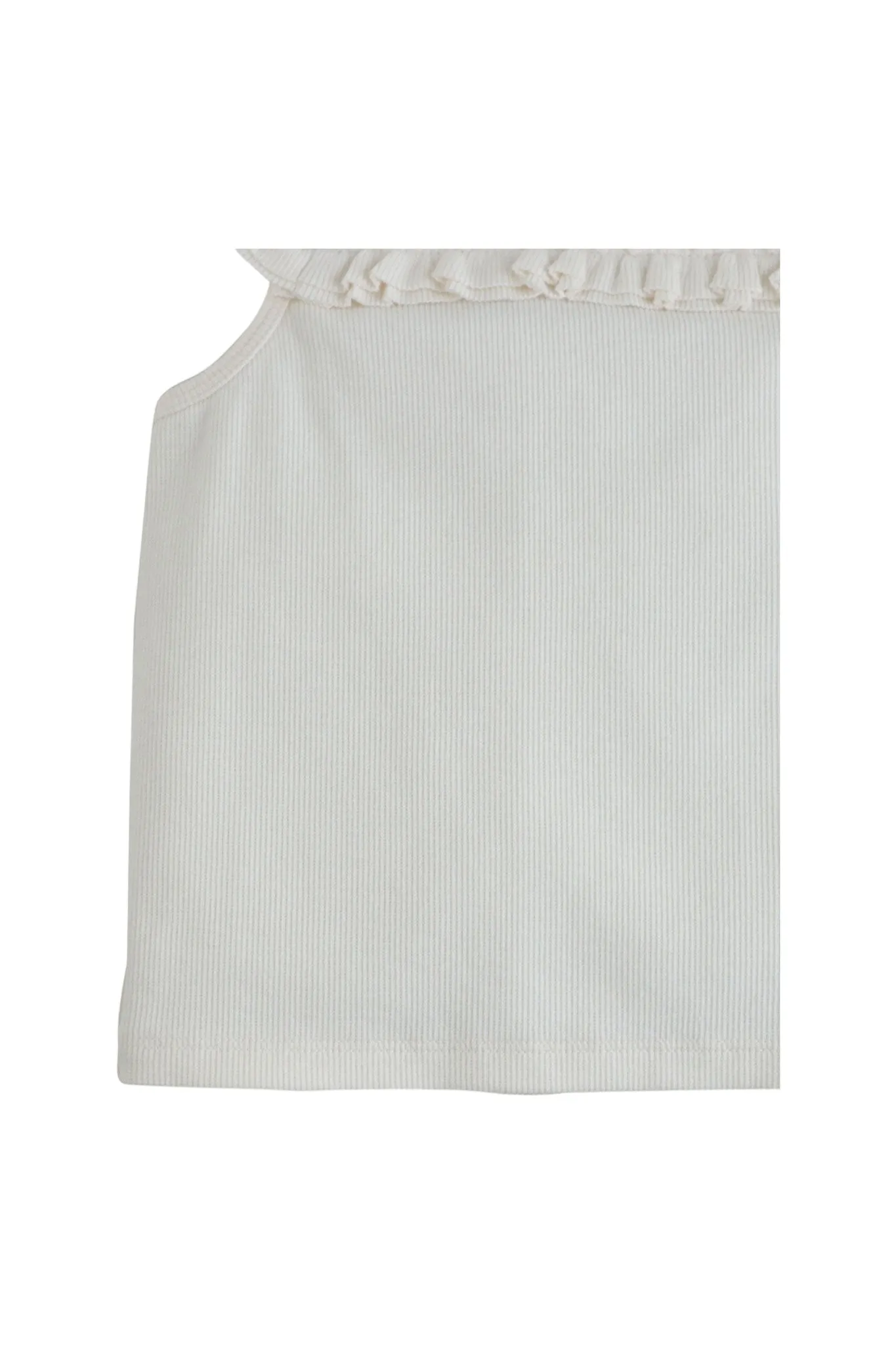 Gingersnaps Ruffle Ribbed Knit Sleeveless Top