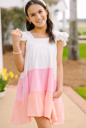 Girls: Feeling So Sweet Pink Colorblock Dress