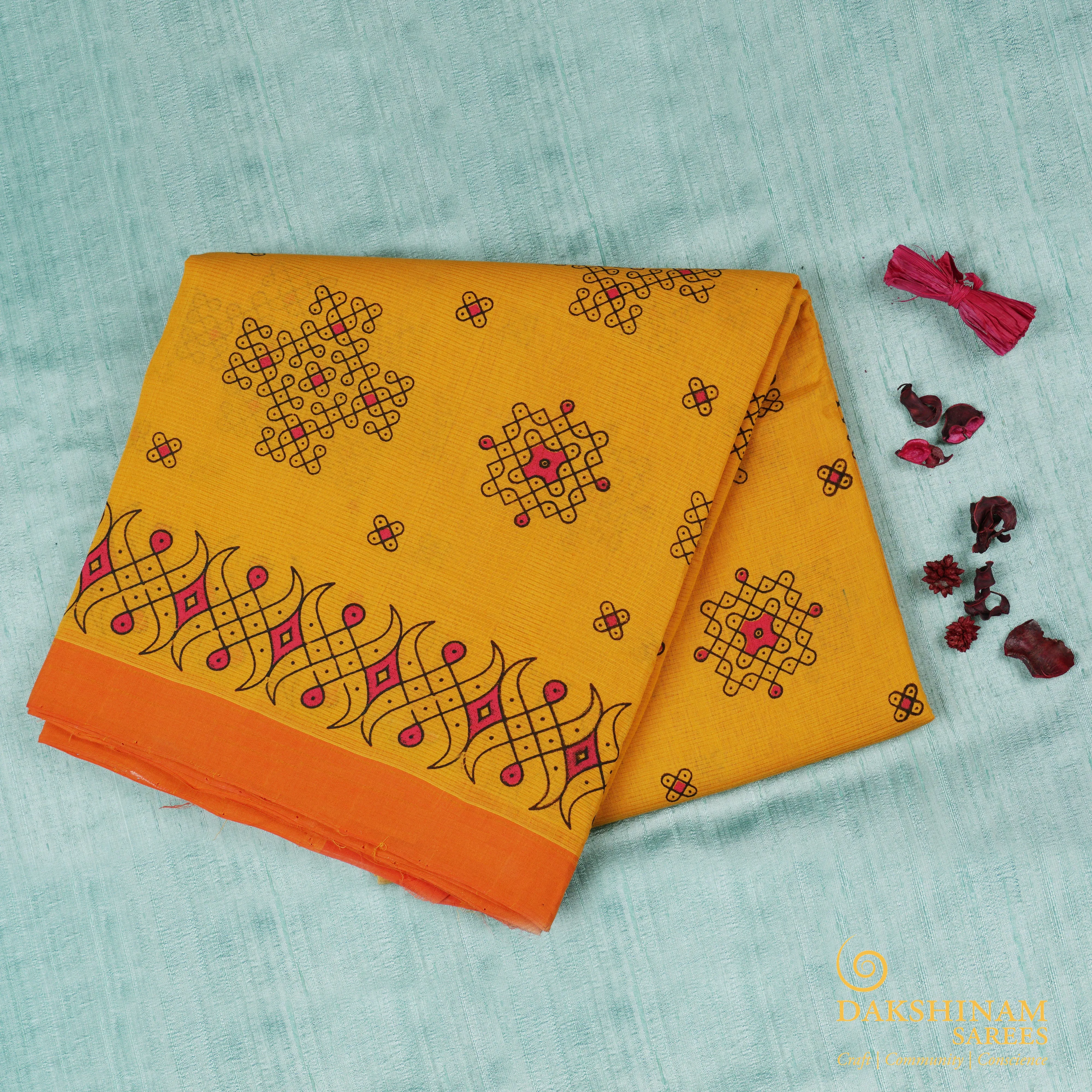 Handwoven Mangalagiri Cotton Saree - 1577T007059DSC