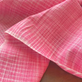 Handwoven Yarn Dyed Cotton Fabric in Bubble Gum Pink | Fair Trade from India