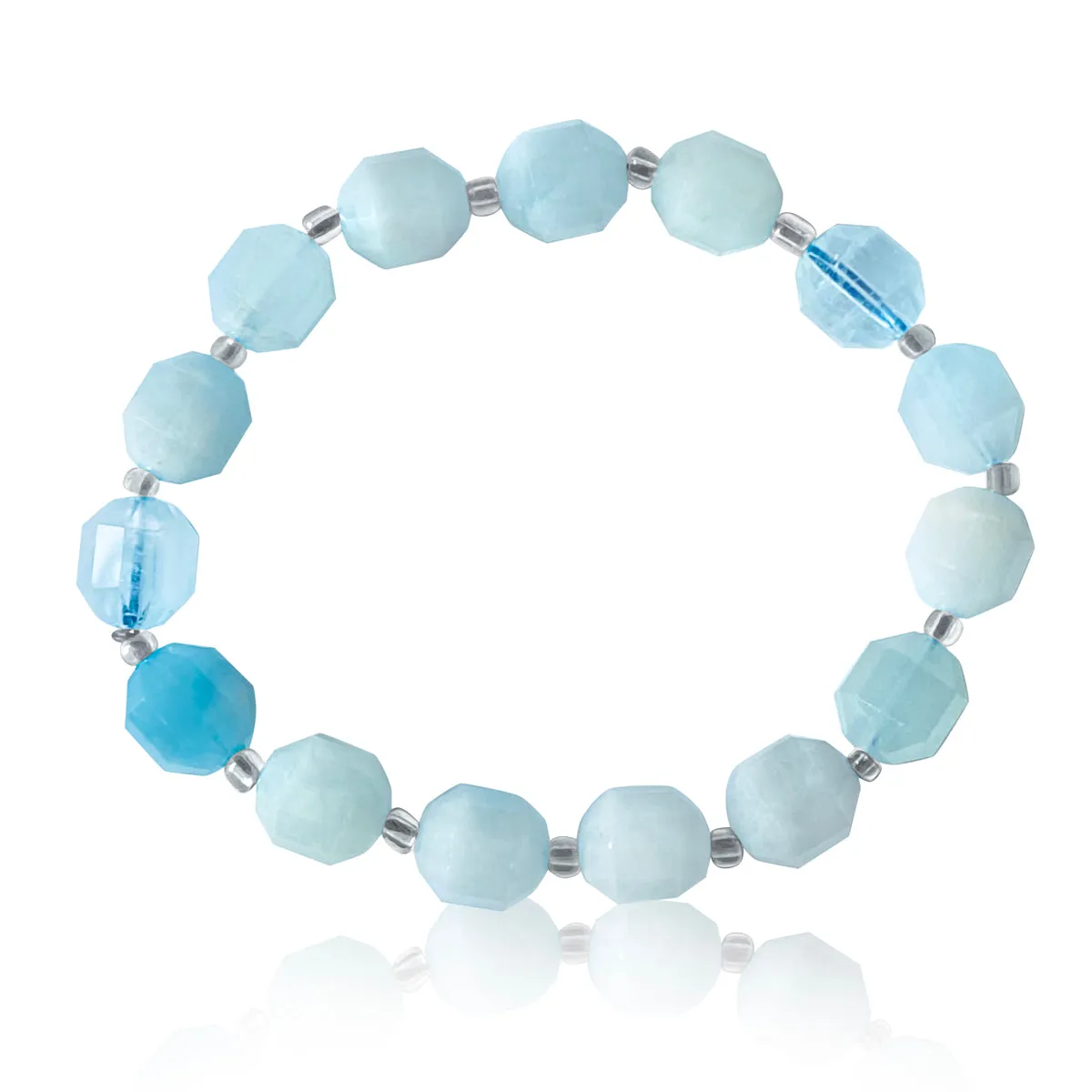 Healing Tube Natural Aquamarine Bracelet for Hope