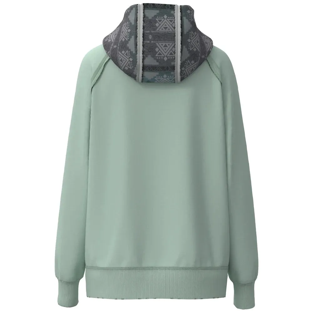 'Hooey' Women's Chaparral Aztec Pattern Hoody - Teal