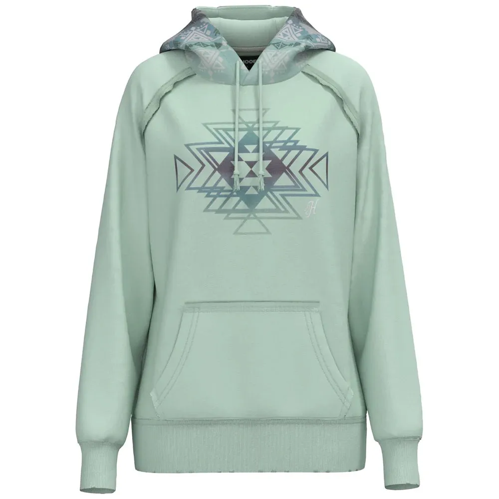 'Hooey' Women's Chaparral Aztec Pattern Hoody - Teal