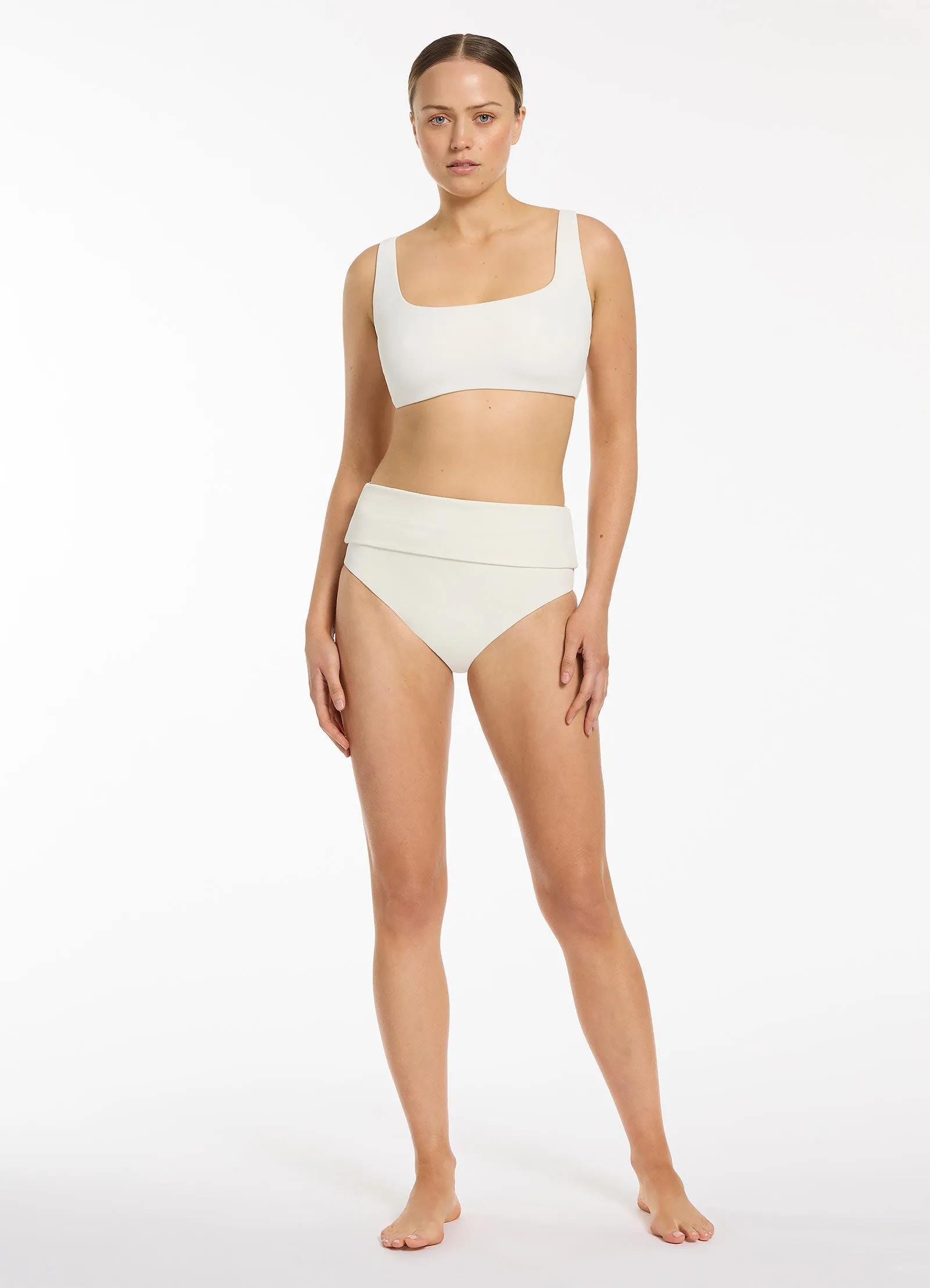 Isla Rib E-F Tank Bikini Top - Cream