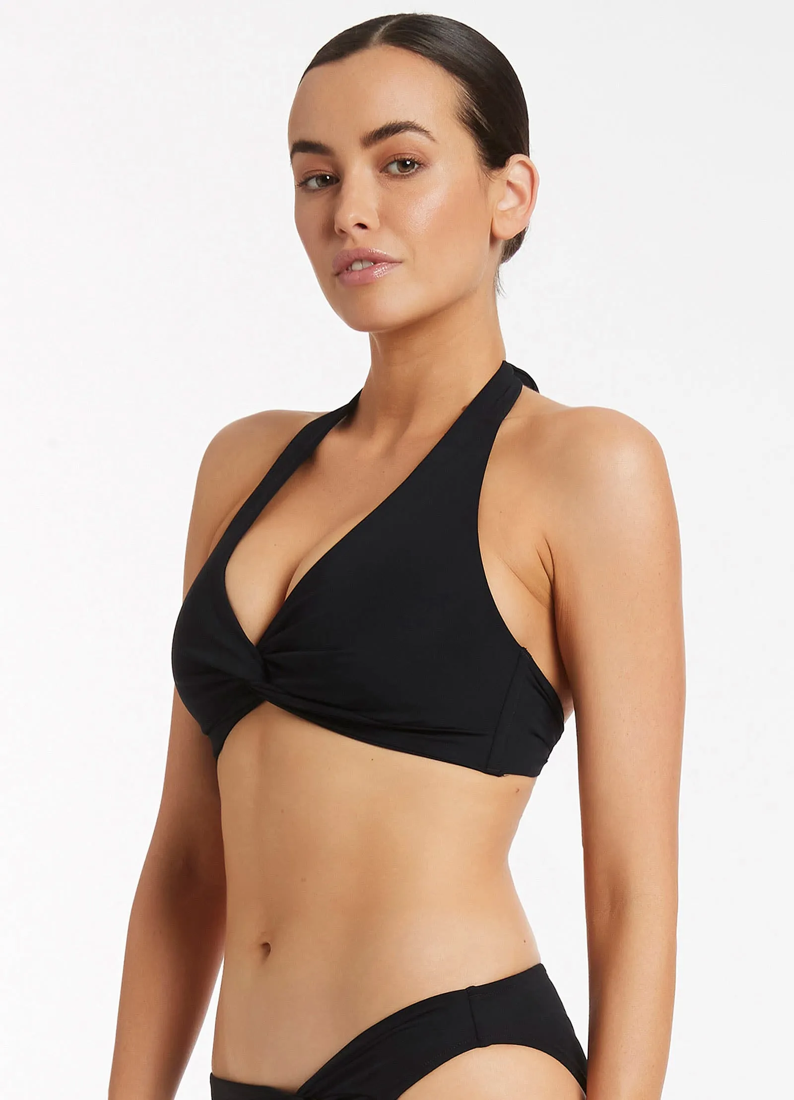 Jetset D-DD Twist Front Bikini Top - Black