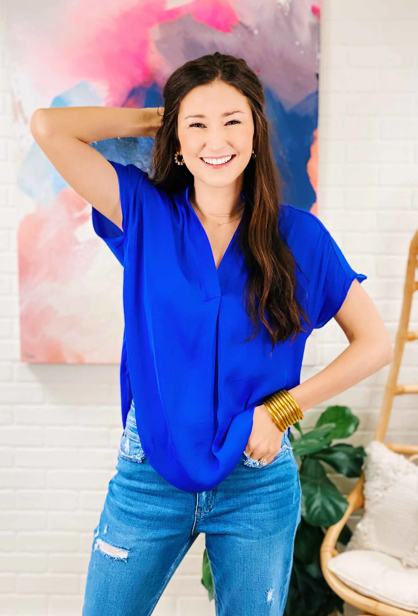 Kerry Blouse in Capri Blue