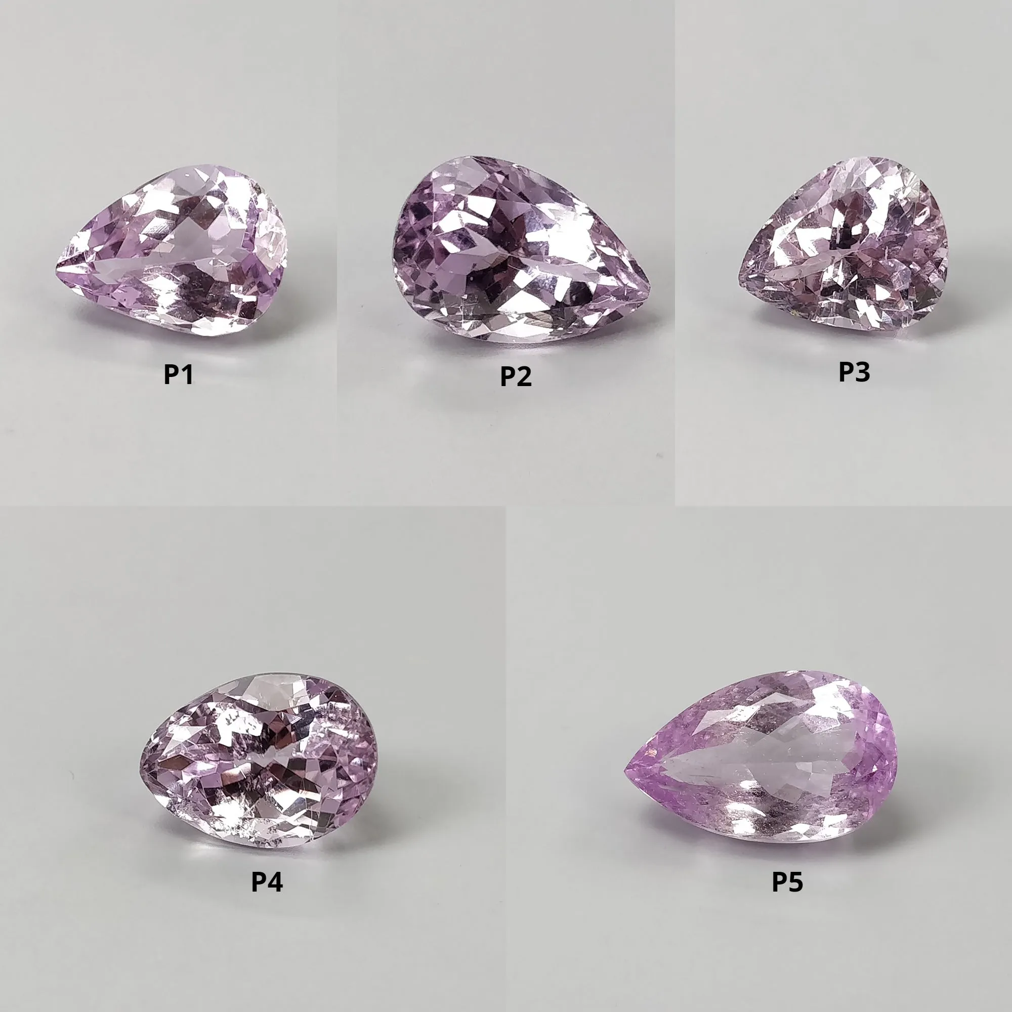 KUNZITE Gemstone Normal Cut : Natural Untreated Unheated Purple Kunzite Pear Shape