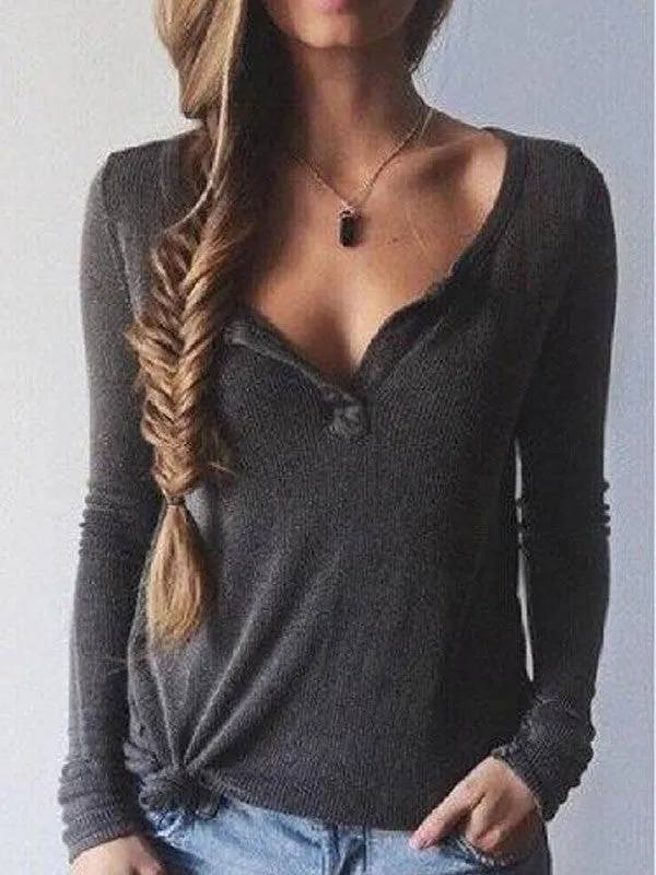 Let It V Knitted Top