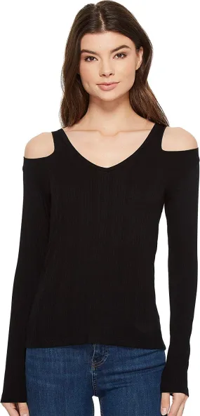 LNA Vera Long Sleeve Top Black