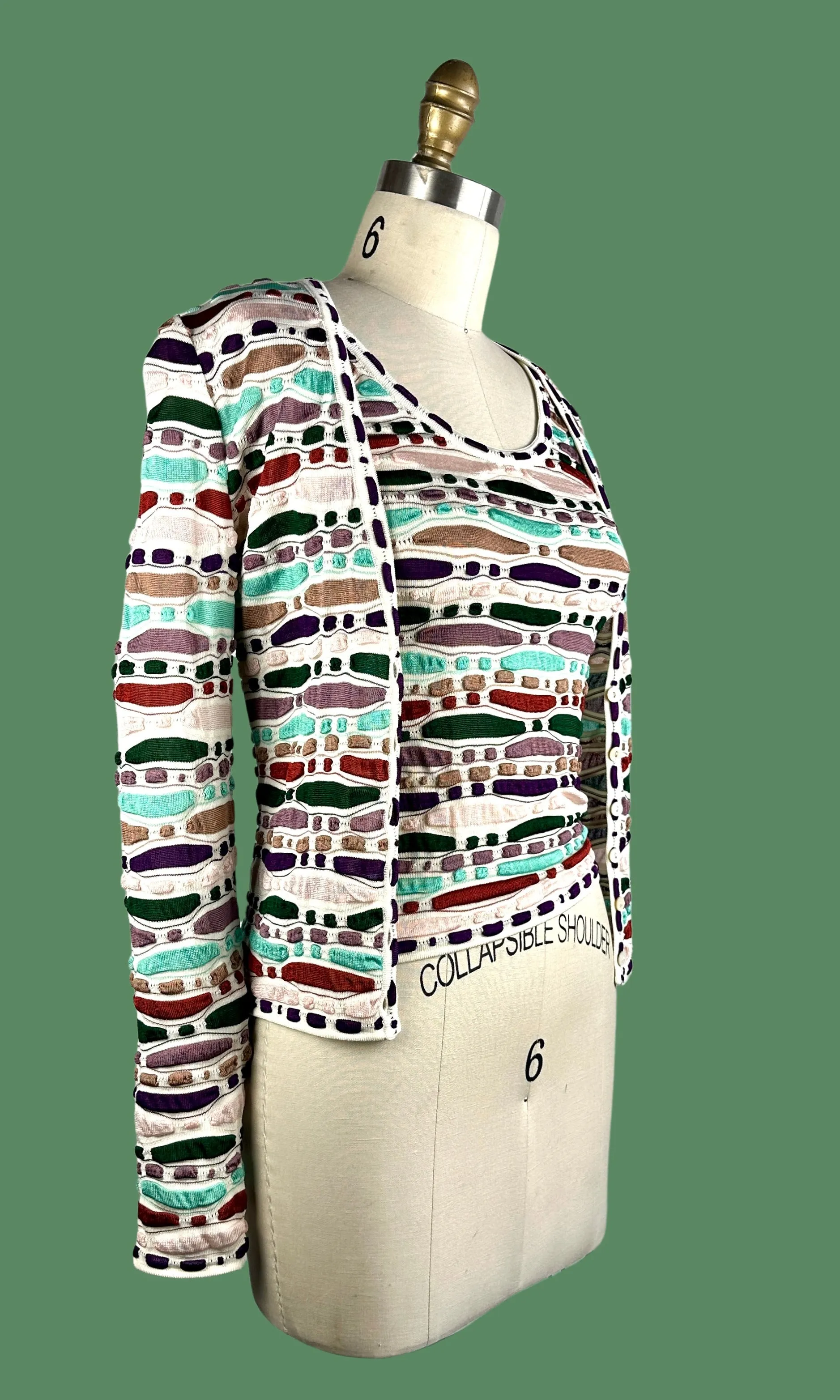 MISSONI 90s Cardigan & Tank Top Knit Set  Small