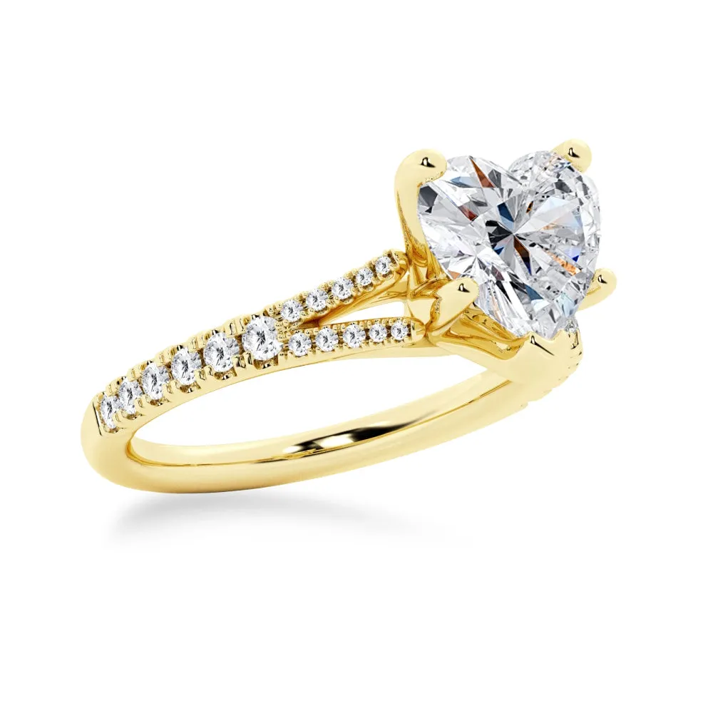 NEW Heart Shaped Split-Shank Moissanite Engagement Ring