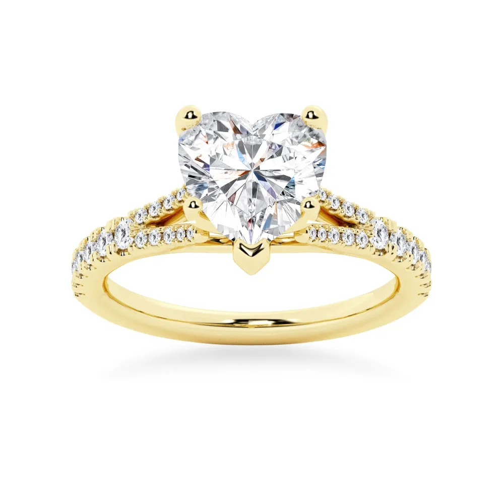 NEW Heart Shaped Split-Shank Moissanite Engagement Ring