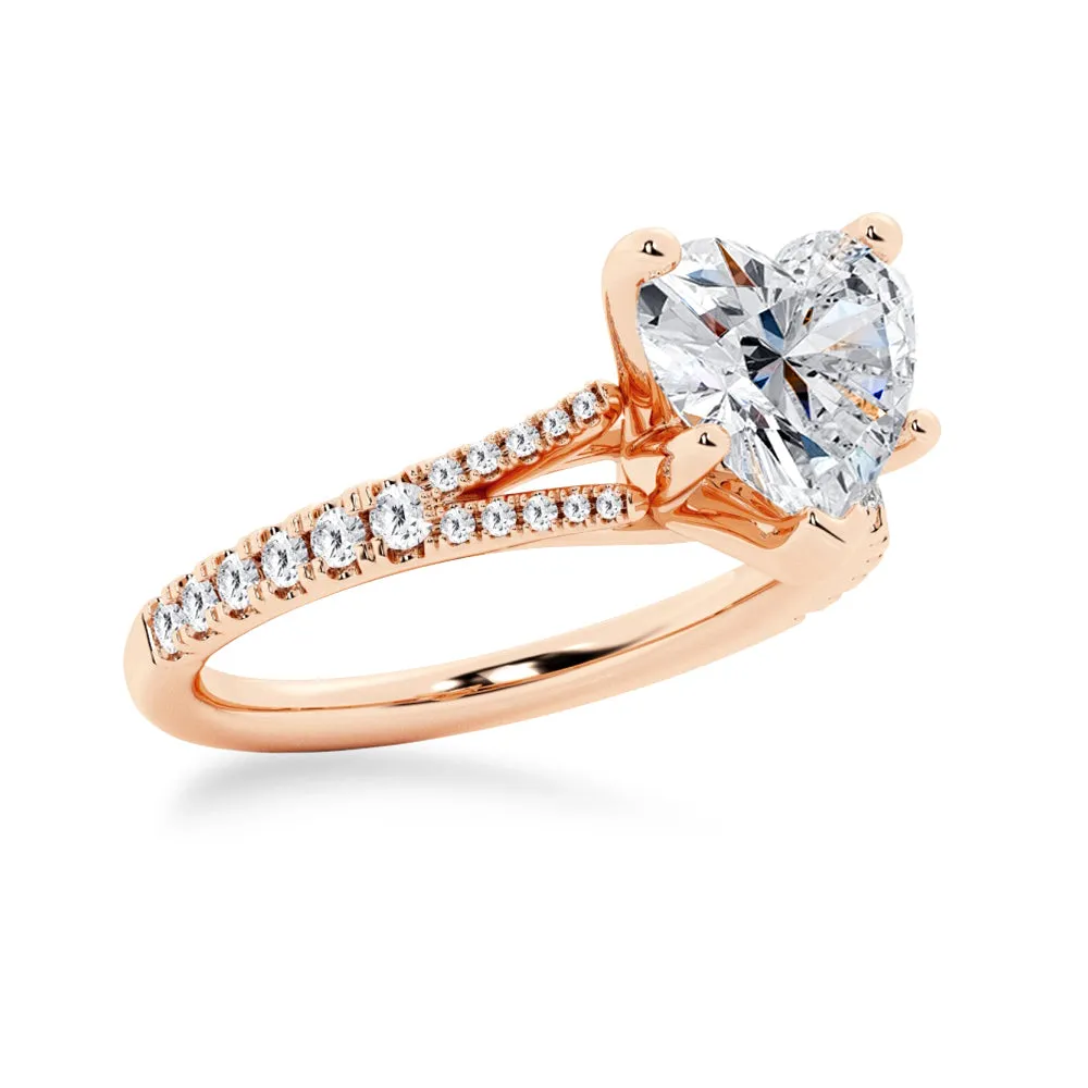 NEW Heart Shaped Split-Shank Moissanite Engagement Ring