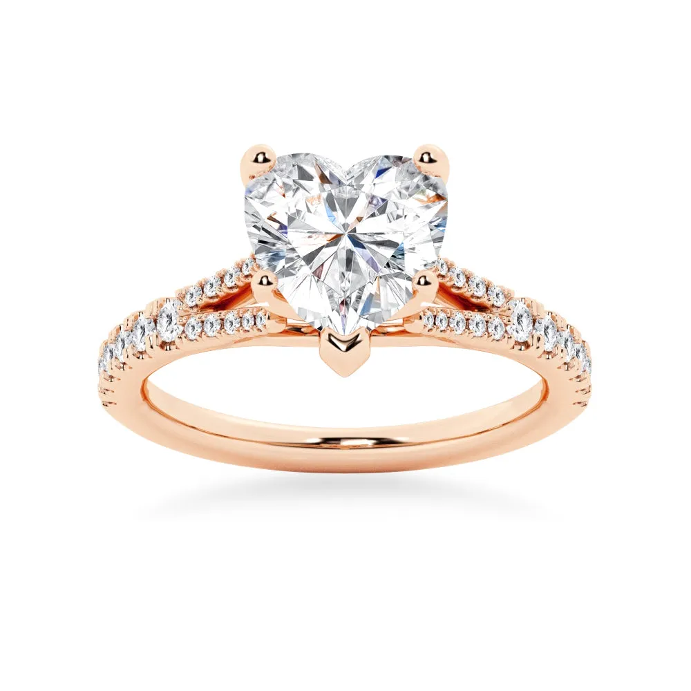 NEW Heart Shaped Split-Shank Moissanite Engagement Ring