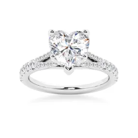 NEW Heart Shaped Split-Shank Moissanite Engagement Ring