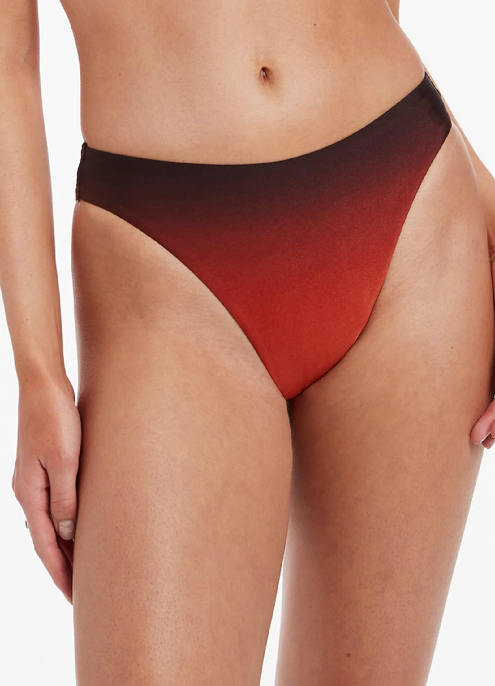 Oia Sunset High Legline Bikini Bottom - Burnt Orange