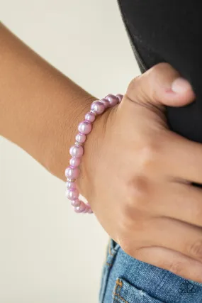 Paparazzi Bracelet ~ Powder and Pearls - Purple Pearl Stretchy Bracelet