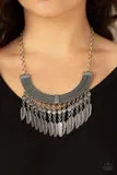 Paparazzi Fierce in Feathers - Necklace Silver