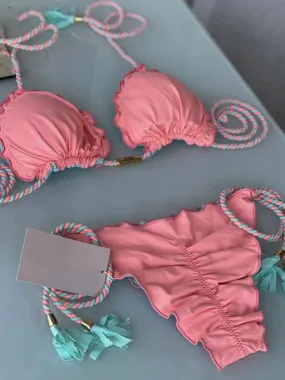 Penelope gerüschtes Triangel-Bikini-Set