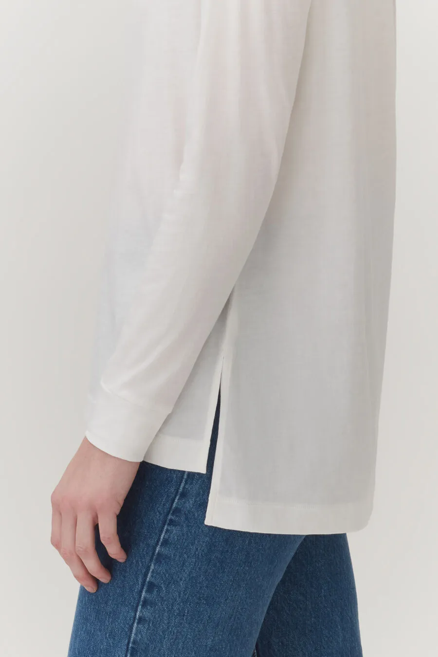 Pima Boatneck Long Sleeve Tee