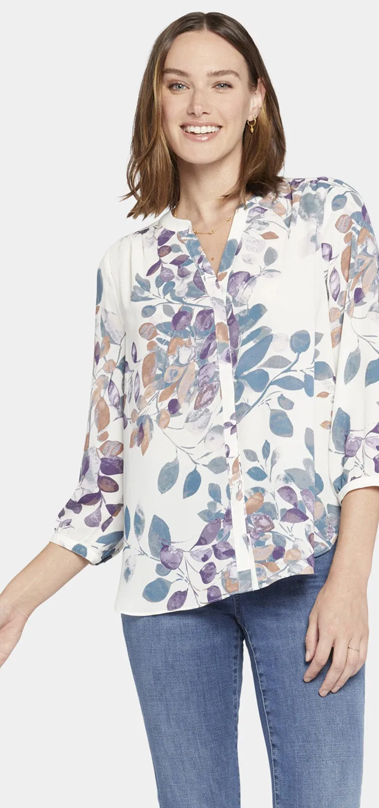 Pintuck Blouse Natuurprint | Willowcreek