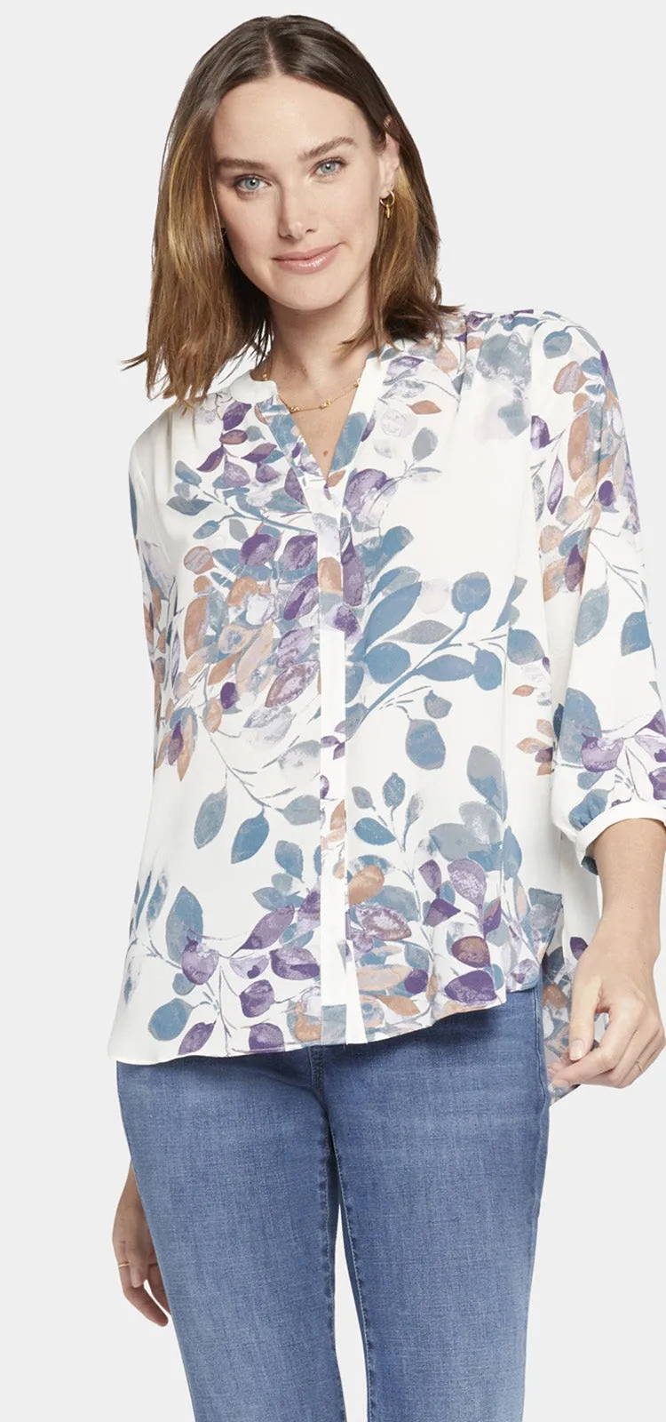 Pintuck Blouse Natuurprint | Willowcreek