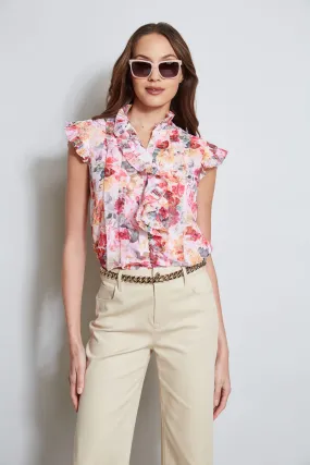 Pleated Floral Shirt