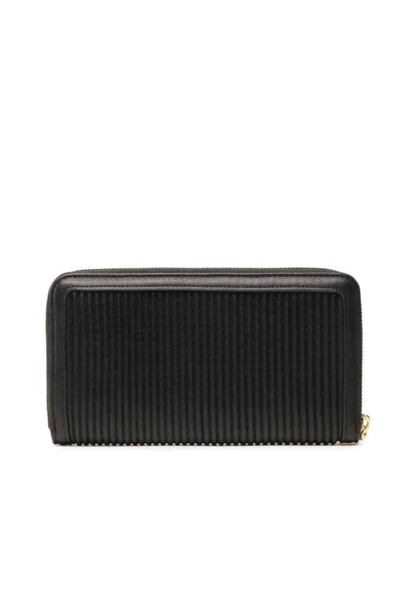 Portafoglio Pleated Pu - Nero