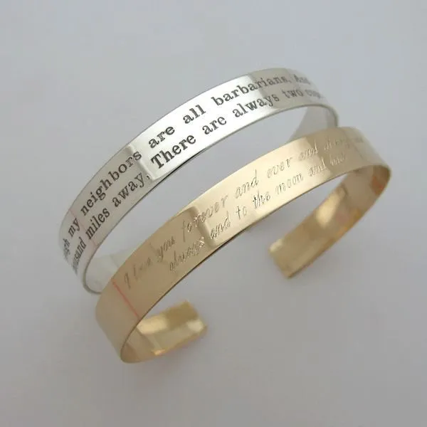 Quote Bracelet - Text Engraved Bangle