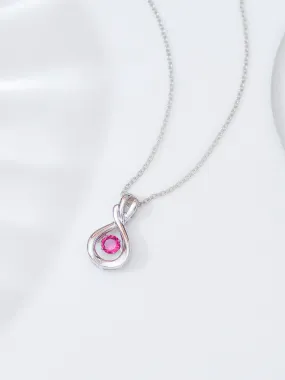 Ruby Infinity Design Dancing Pendant In 925 Silver