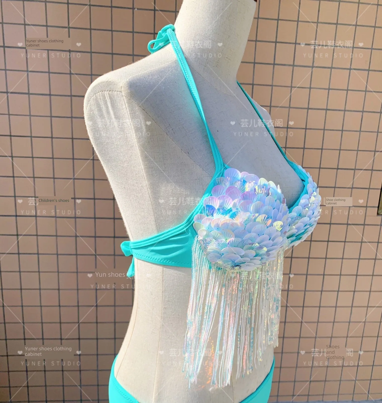 Sea Siren – Meerjungfrauen-Bikini mit Perlen-Glitzer