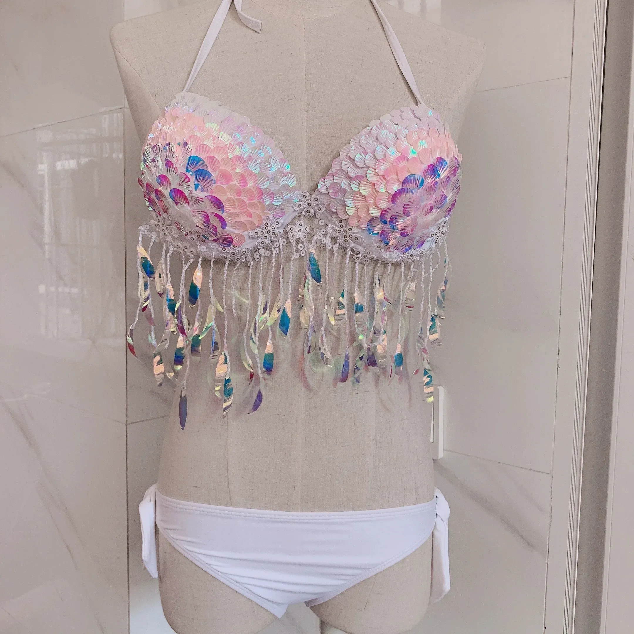 Sea Siren – Meerjungfrauen-Bikini mit Perlen-Glitzer