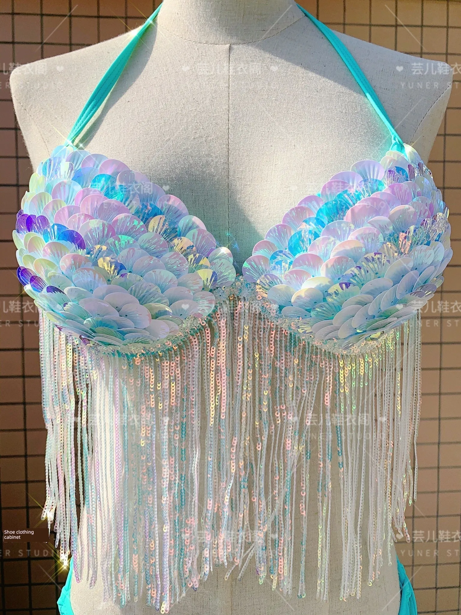 Sea Siren – Meerjungfrauen-Bikini mit Perlen-Glitzer