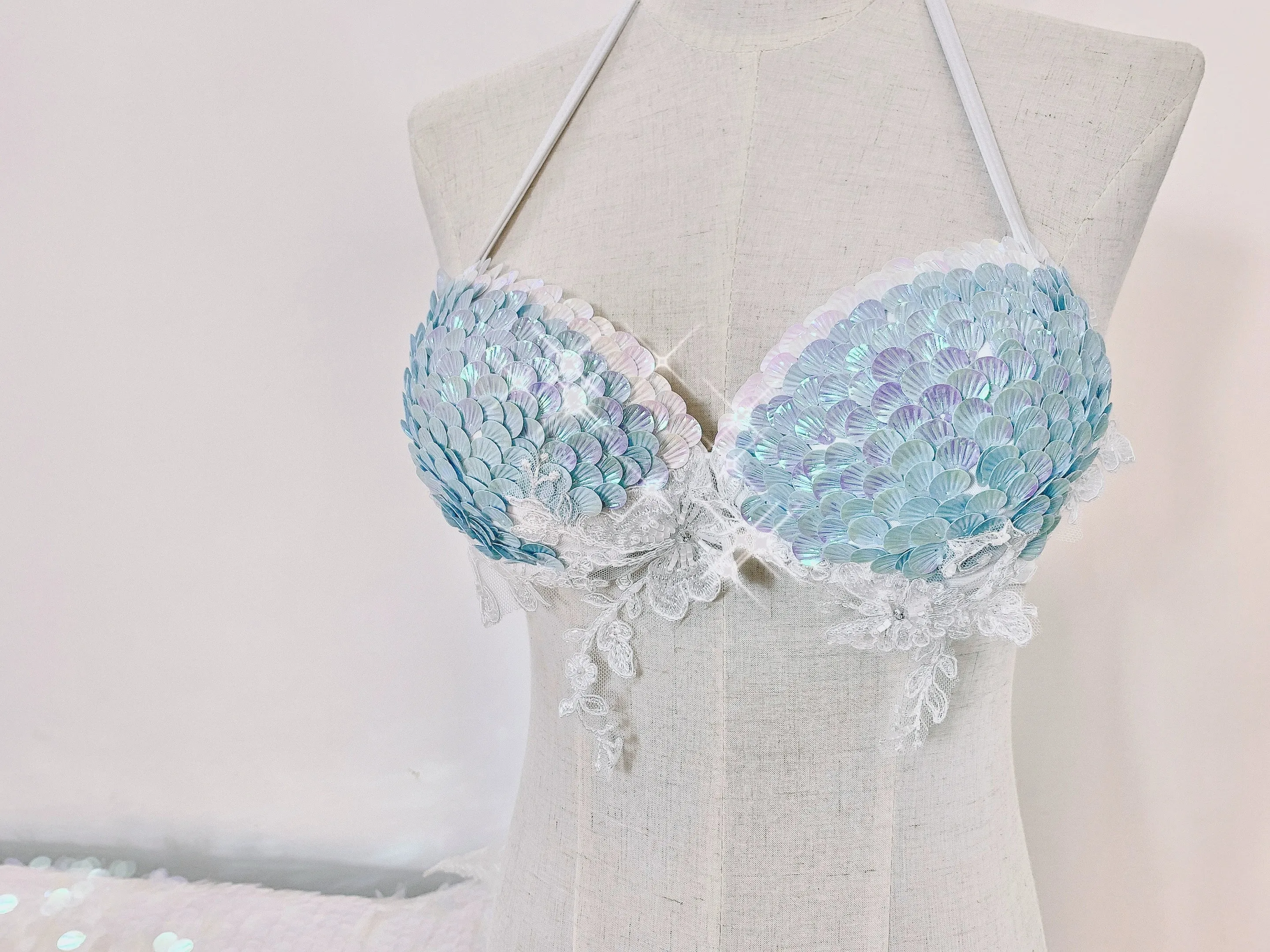 Sea Siren – Meerjungfrauen-Bikini mit Perlen-Glitzer