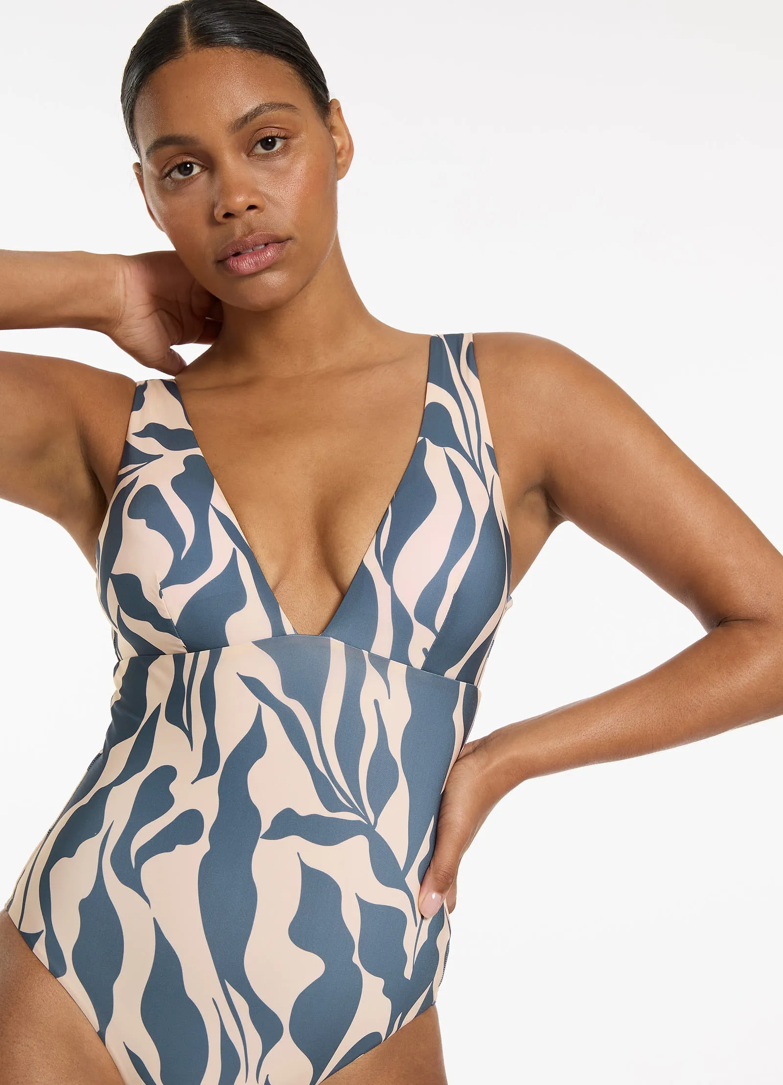 Sereno Plunge One Piece - Steel Blue