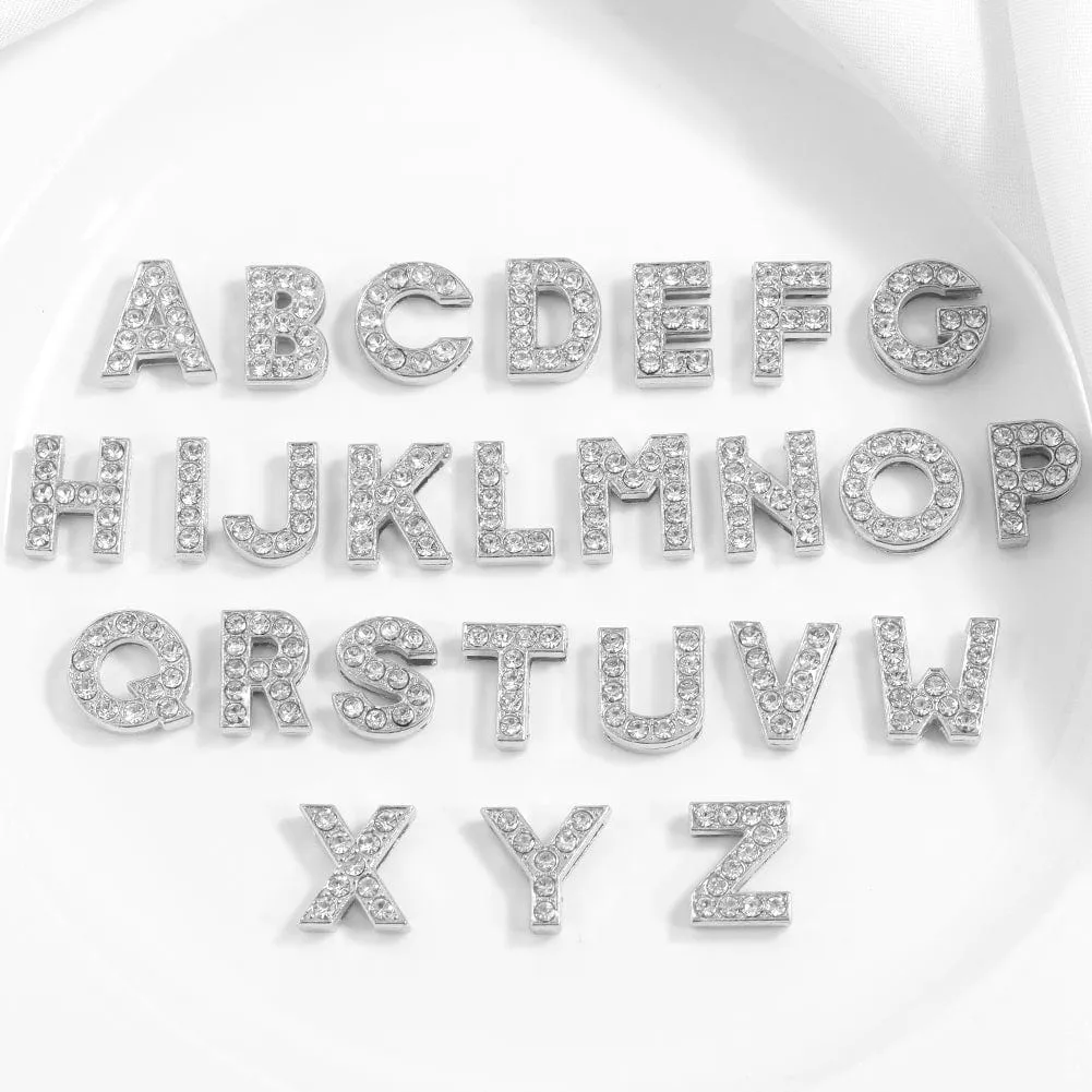 Sexy DIY Crystal Letters Bikini Custom Name Silvery Triangle Bikini Sets Beach Body Jewelry(Custom 1-10 Letters)