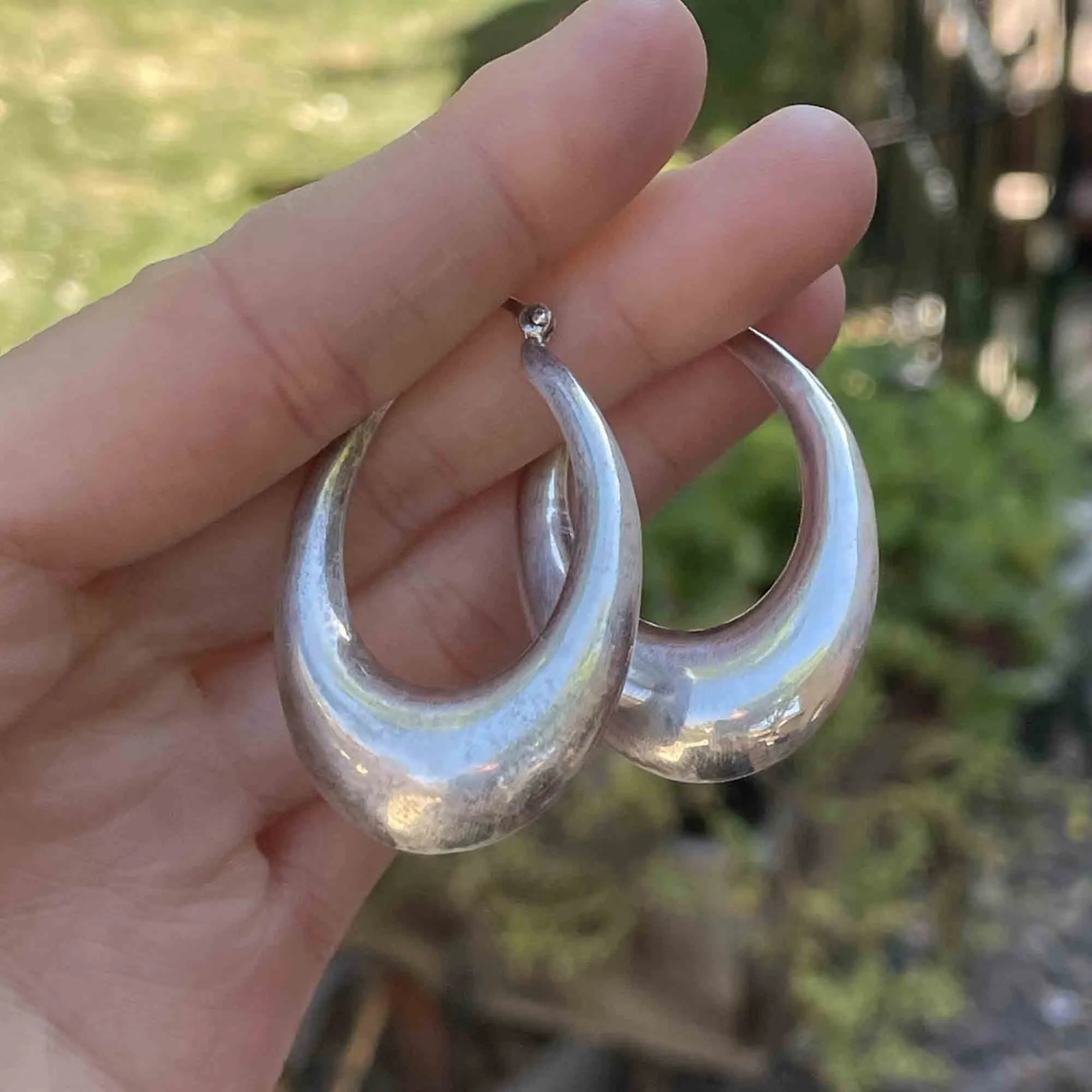 Sterling Silver Extra Large Hoop Earrings